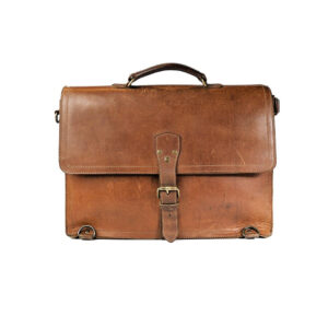 Classic brown leather briefcase